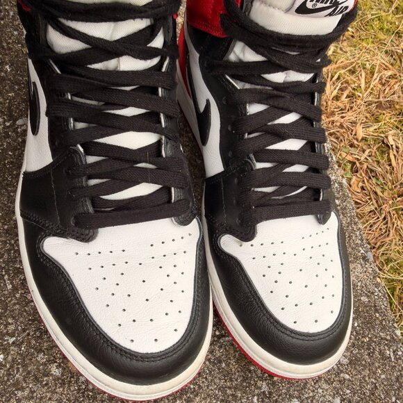 Jordan 1 Retro High Satin Black Toe Women's Sneakers - Picture 3 of 10